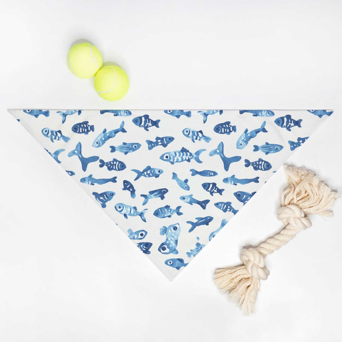 Fish Pet Bandana Blue/White