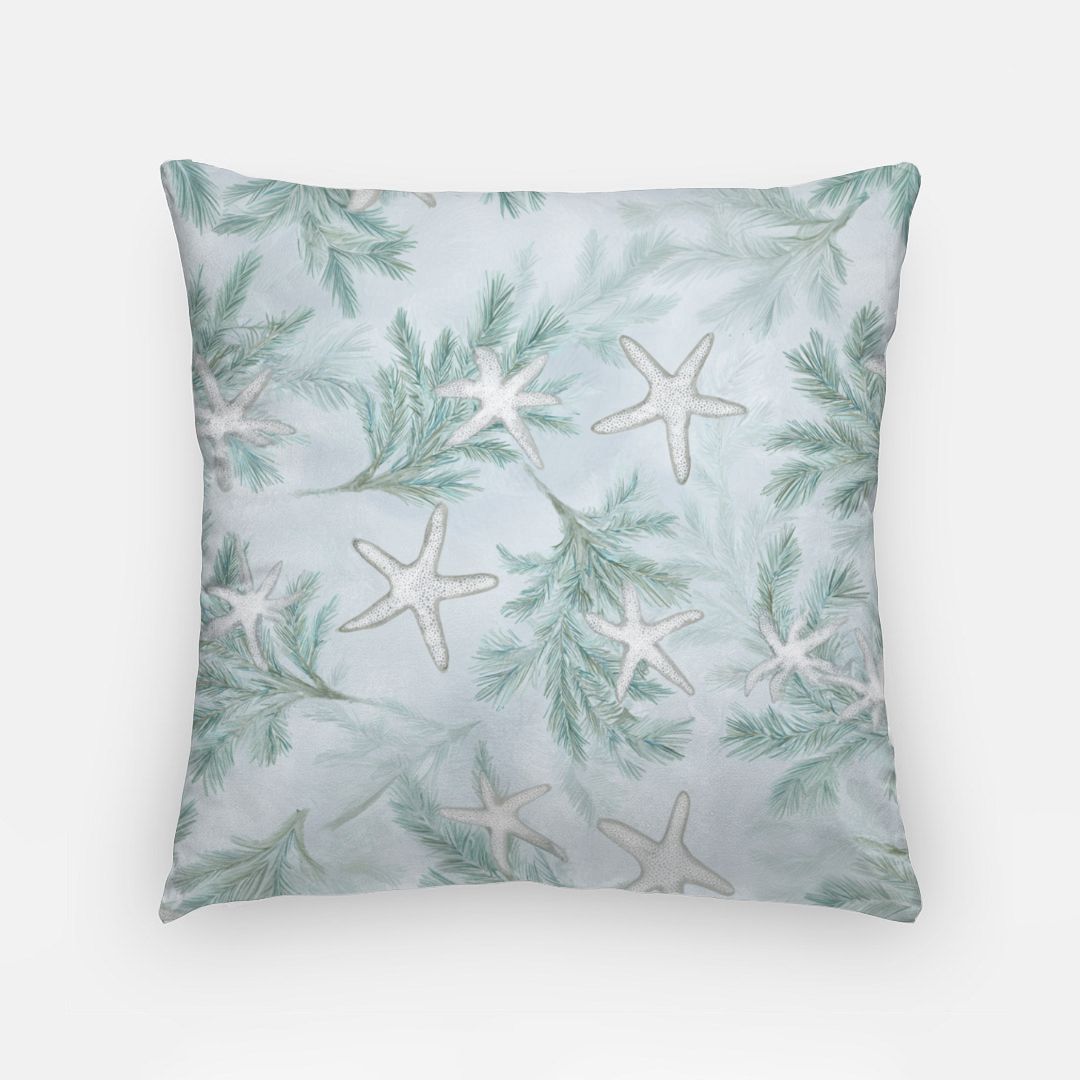 Winter Starfish Artisan Pillow Case 18 Inch