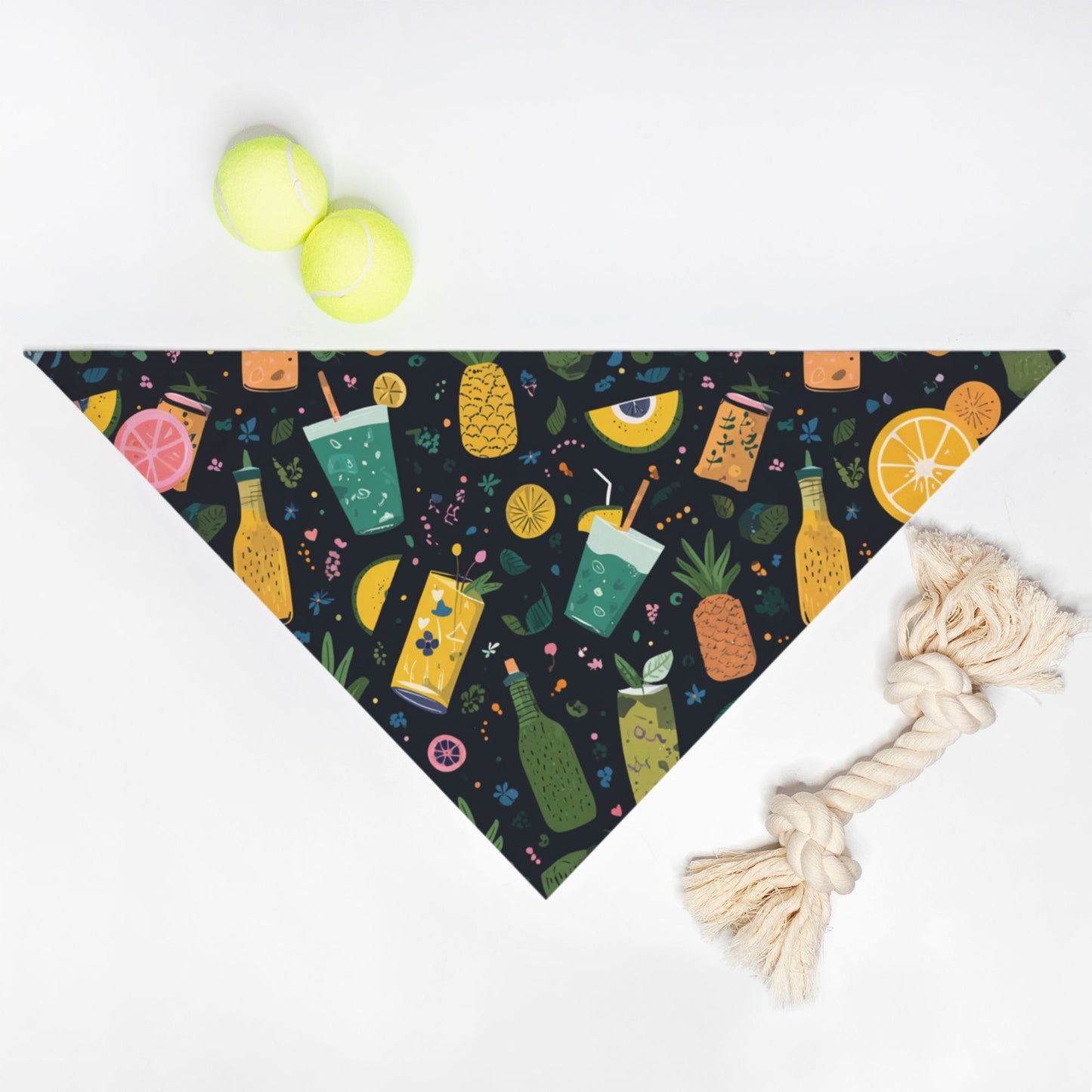 Summer Cocktail Pet Bandana Black