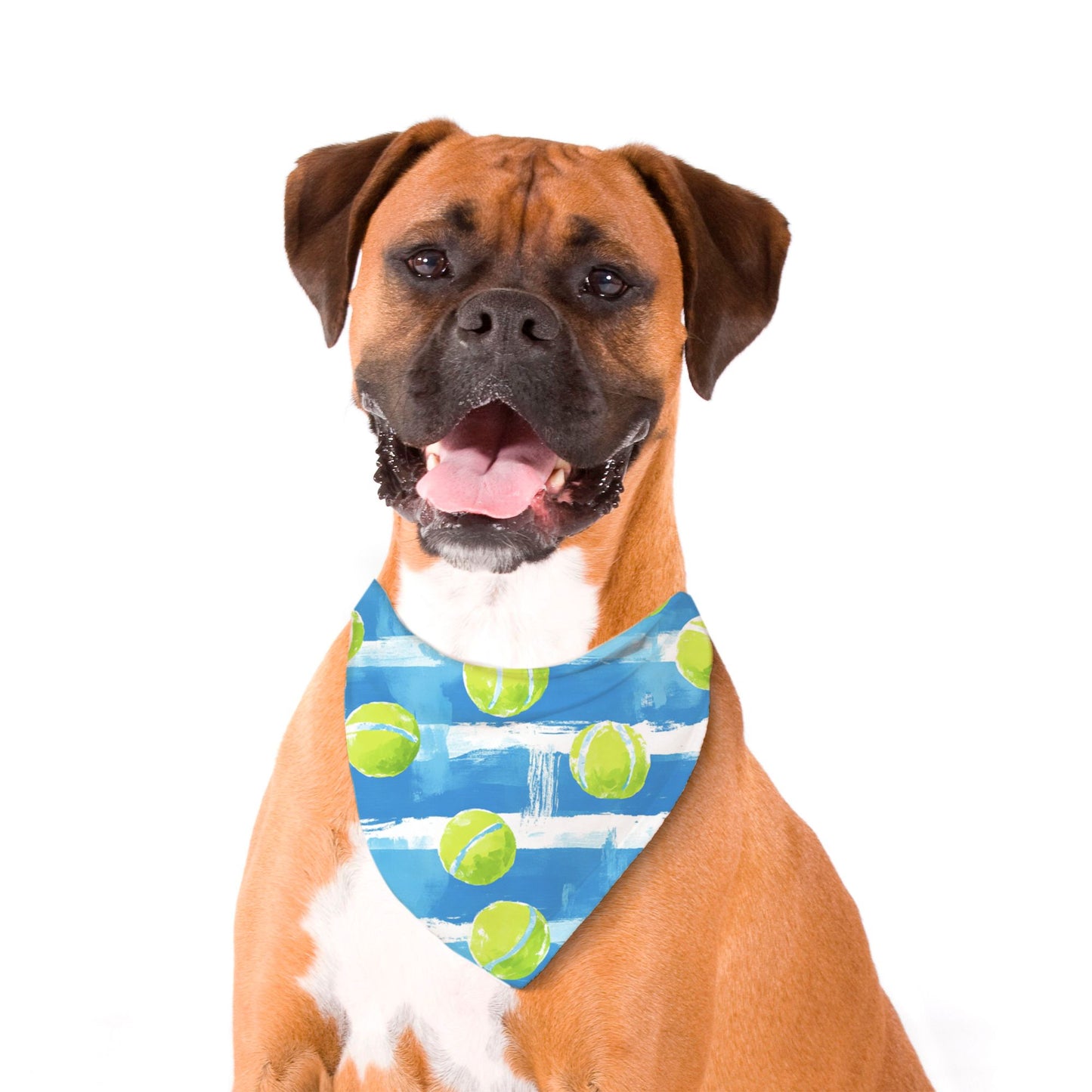 Tennis Ball Pet Bandana Bright Blue