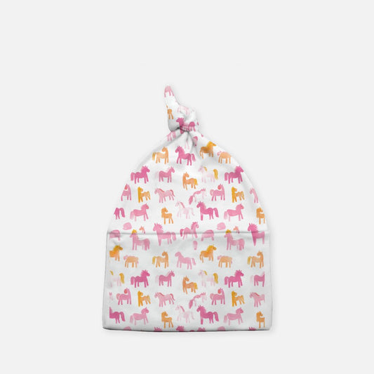 Pink Pony Baby Knotted Beanie