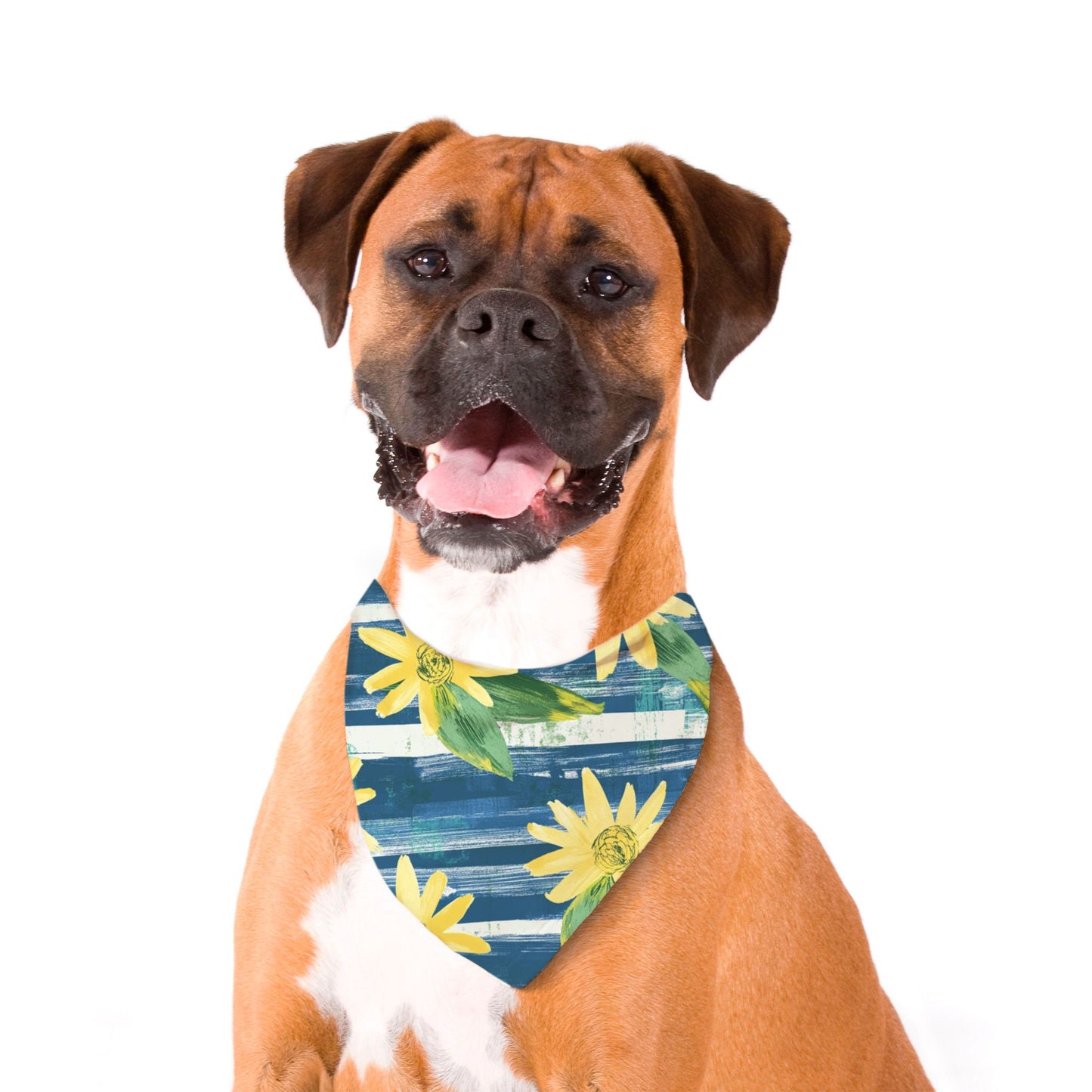 Sunflower Pet Bandana Blue Stripes