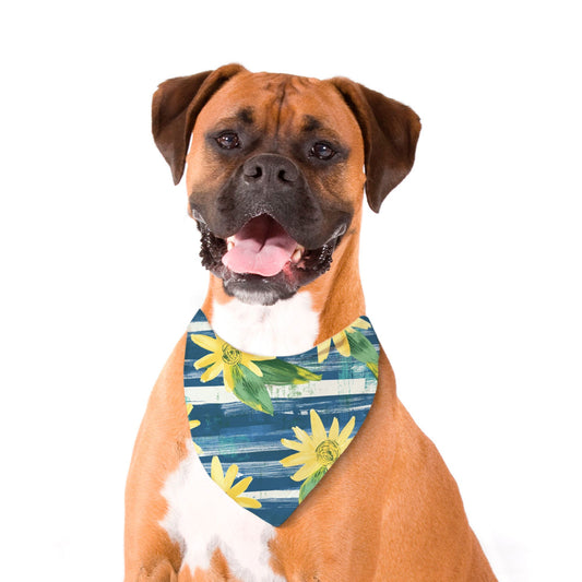 Sunflower Pet Bandana Blue Stripes