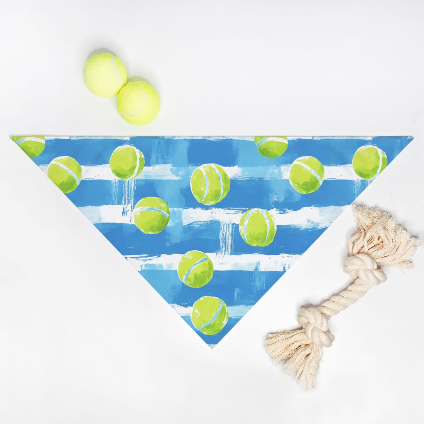 Tennis Ball Pet Bandana Bright Blue