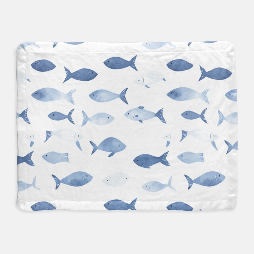 Fish Satin Trim Blanket