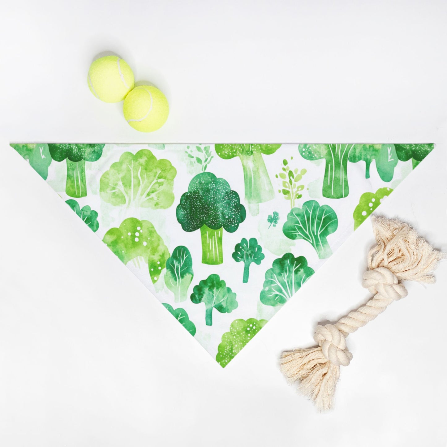 Broccoli Pet Bandana Green/White