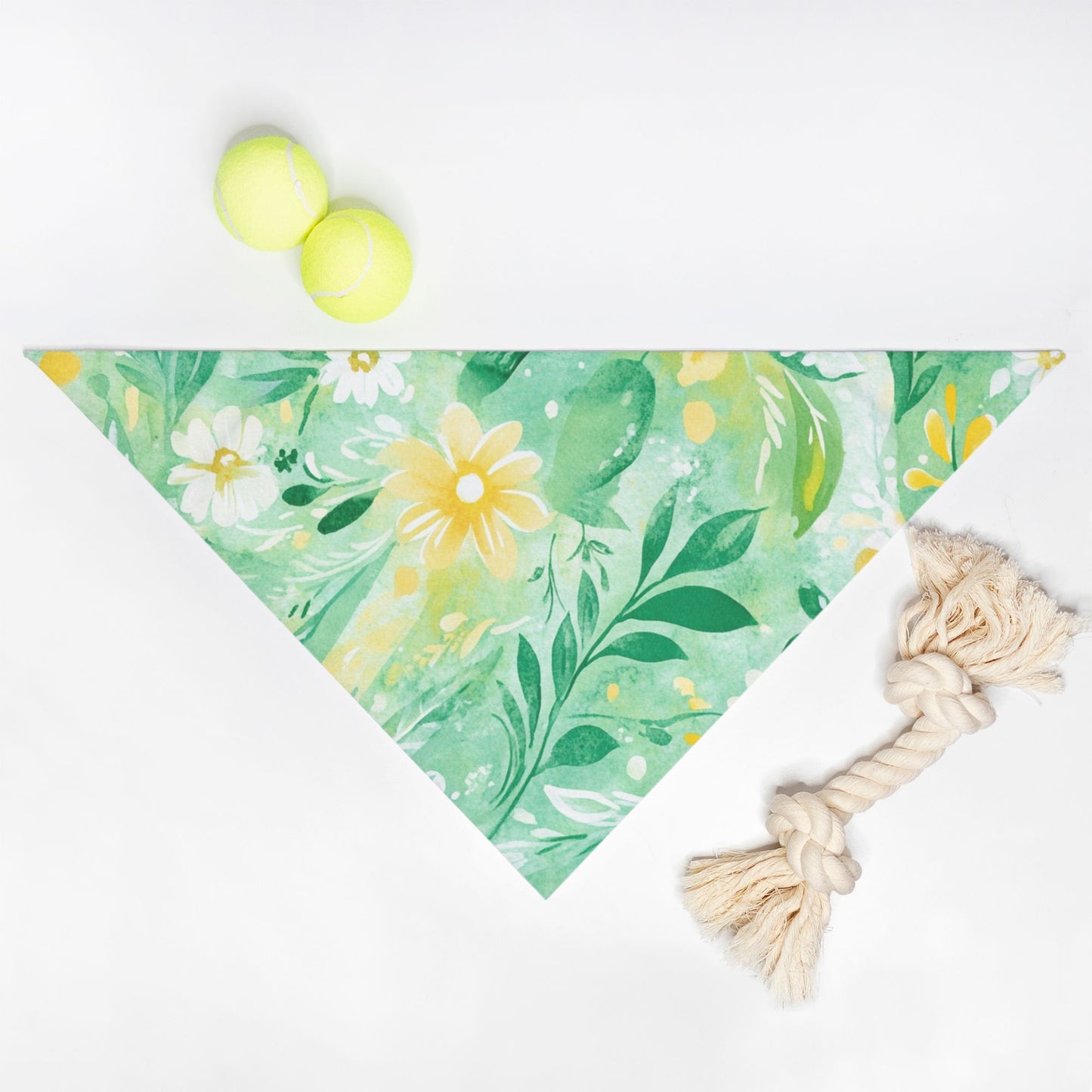 Floral Pet Bandana Yellow/Green