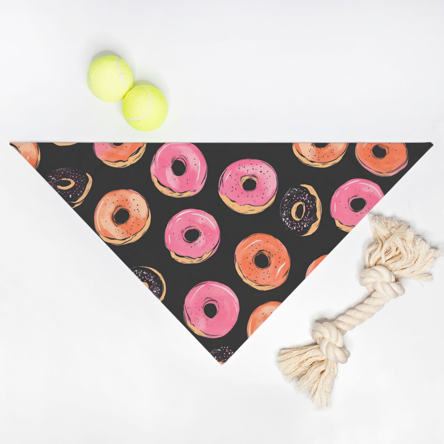 Donuts Pet Bandana Pink/Black