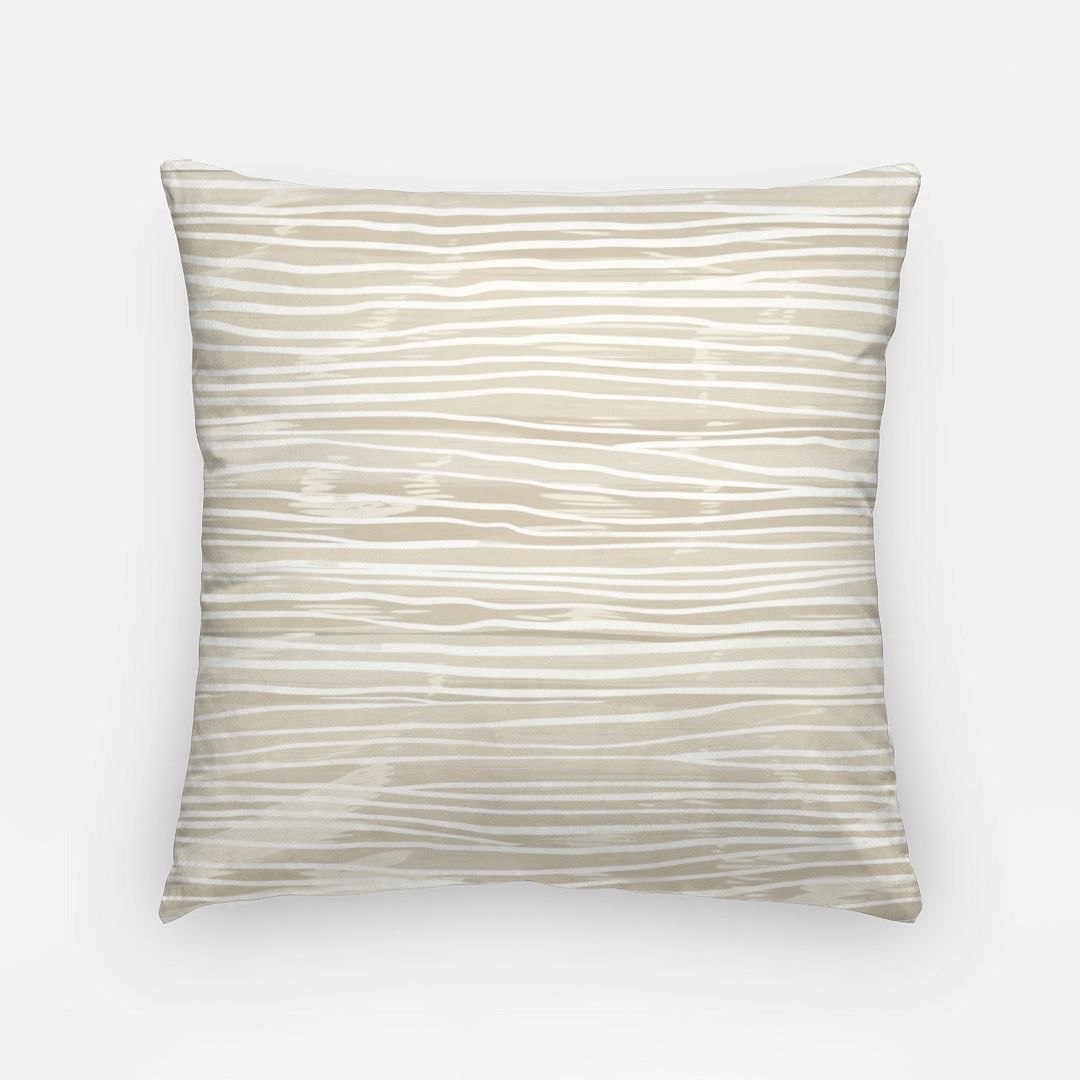 Sand/Ivory Horizontal Stripes Artisan Pillow Case 18 Inch