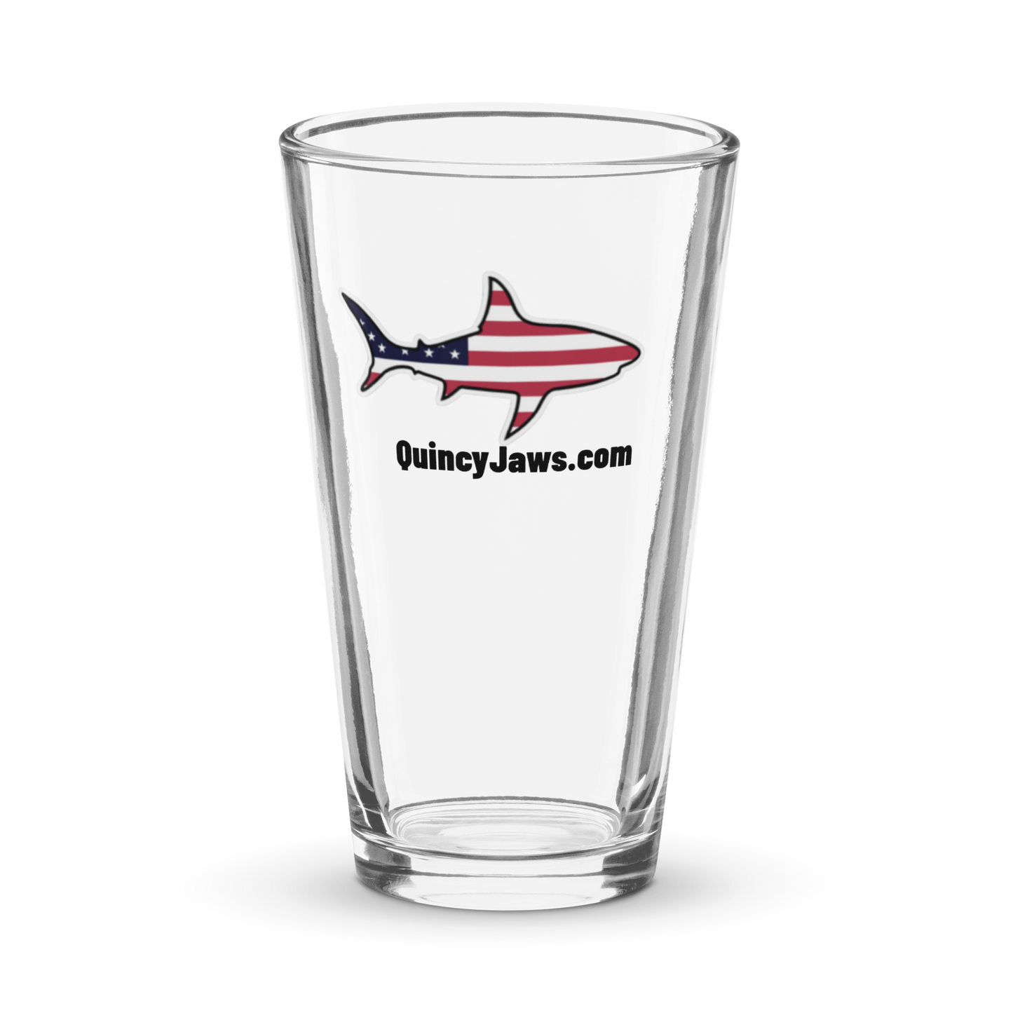 Quincy Jaws Patriotic Shark Pint Glass