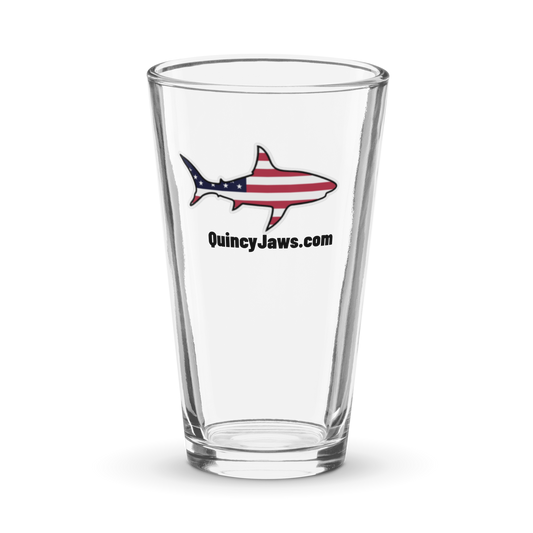 Quincy Jaws Patriotic Shark Pint Glass
