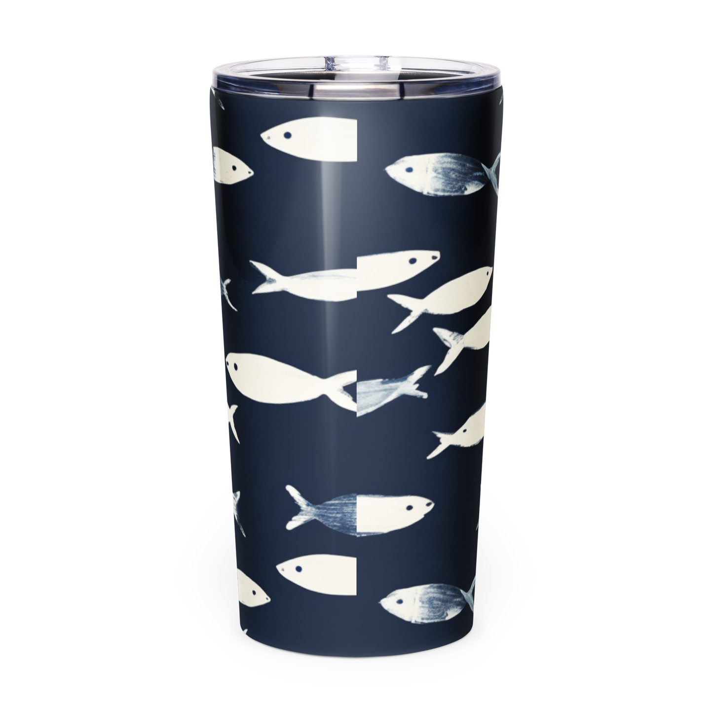 Fish School Stainless Steel Tumbler Navy