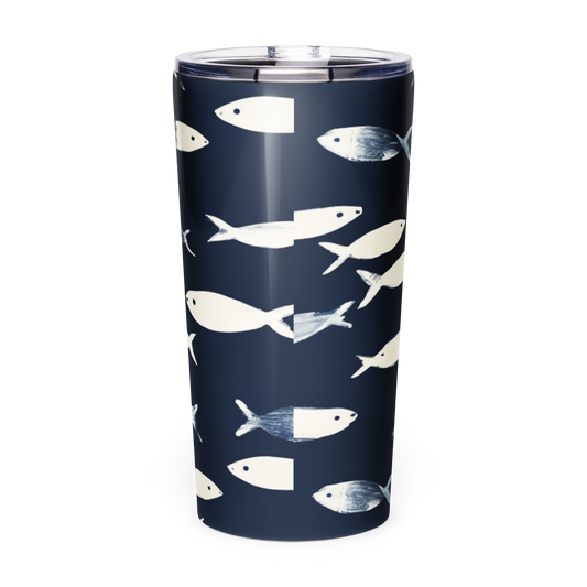 Fish School Stainless Steel Tumbler Navy
