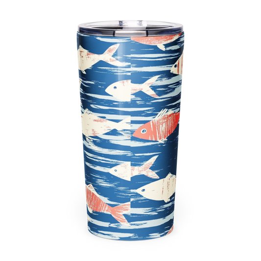 Fish Stainless Steel Tumbler Coral/Blue