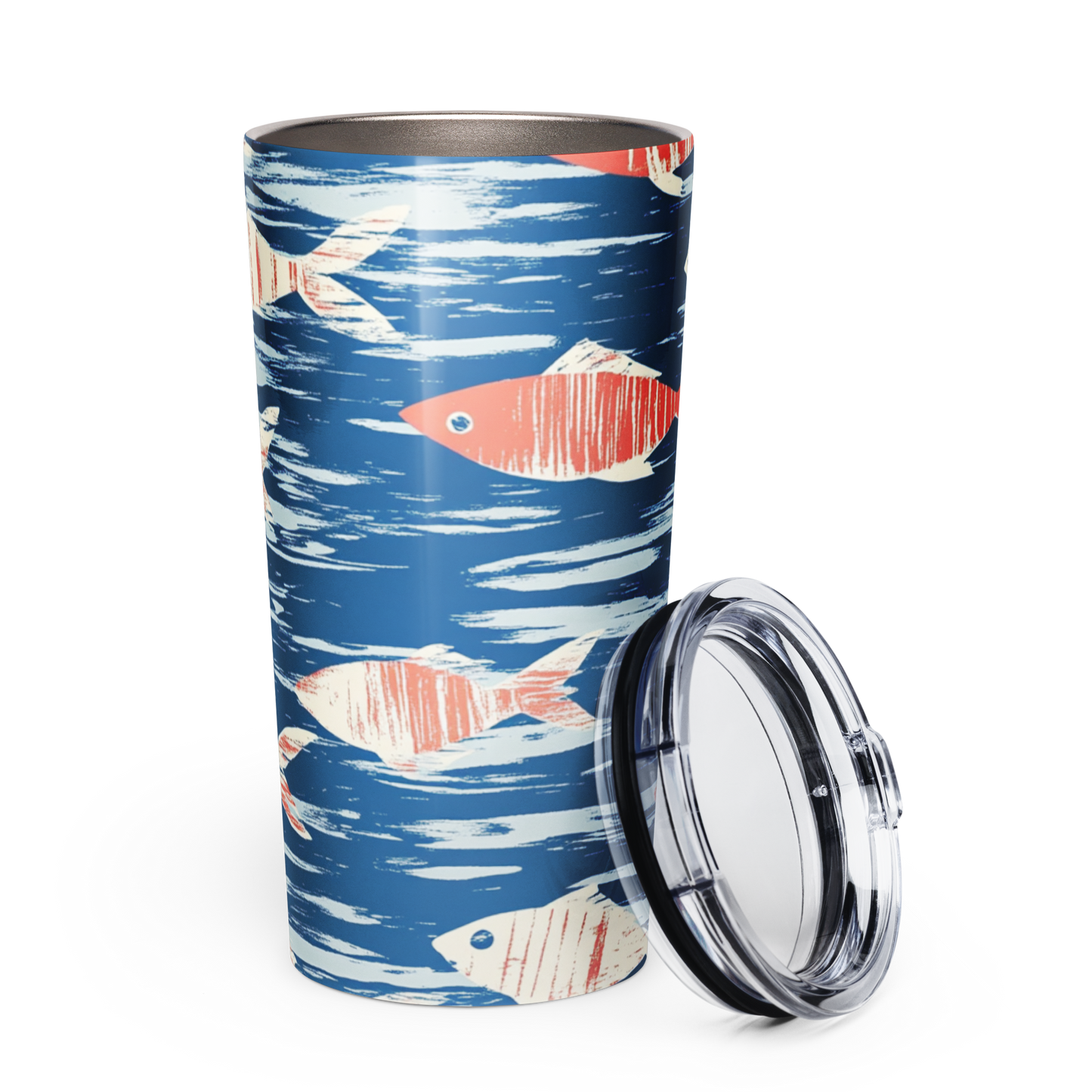 Fish Stainless Steel Tumbler Coral/Blue