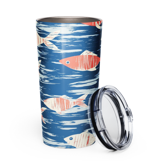 Fish Stainless Steel Tumbler Coral/Blue