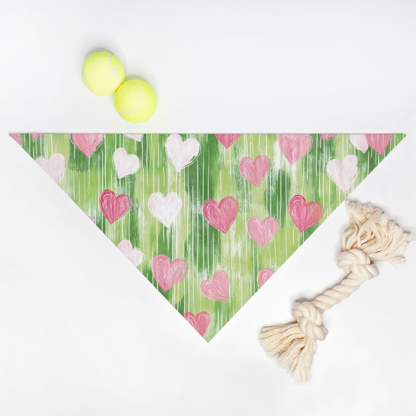 Heart Pet Bandana Pink/Green