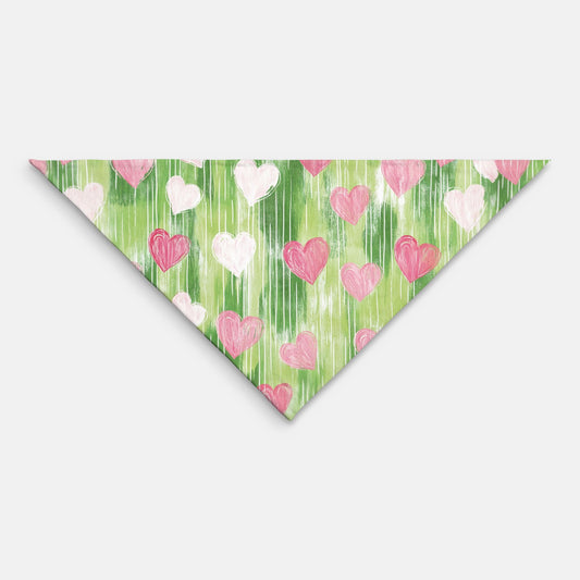 Heart Pet Bandana Pink/Green