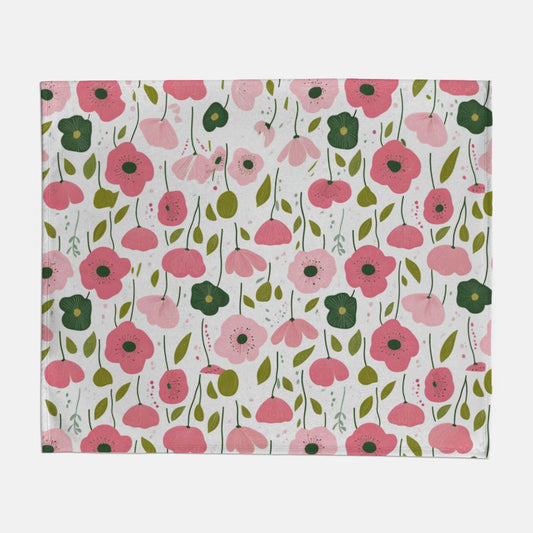 Pink Flower Garden Sweatshirt Blanket - 50" x 60"