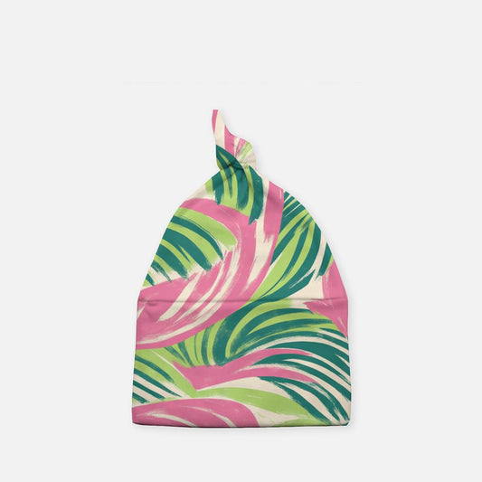 Swirl Baby Knotted Beanie Pink and Green