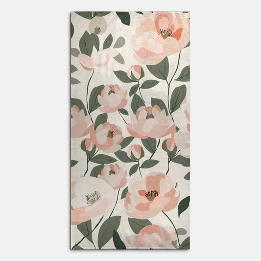 Pink Peony Beach Towel
