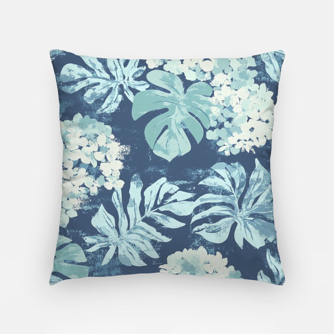 Hydrangea Palm Artisan Pillow Case 18 Inch