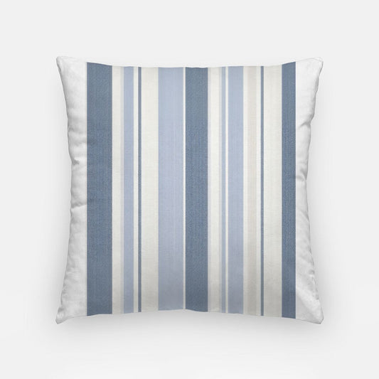 Striped Artisan Pillow Case 18 Inch Blue/White