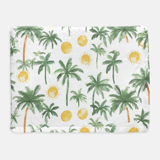 Palm Tree Satin Trim Blanket