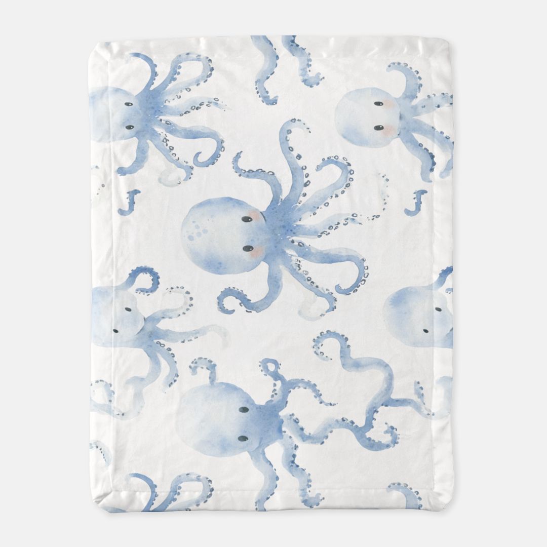 Baby Octopus Satin Trim Blanket