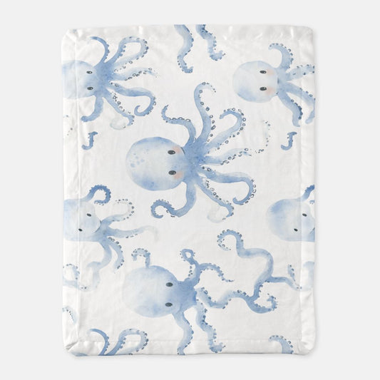 Baby Octopus Satin Trim Blanket