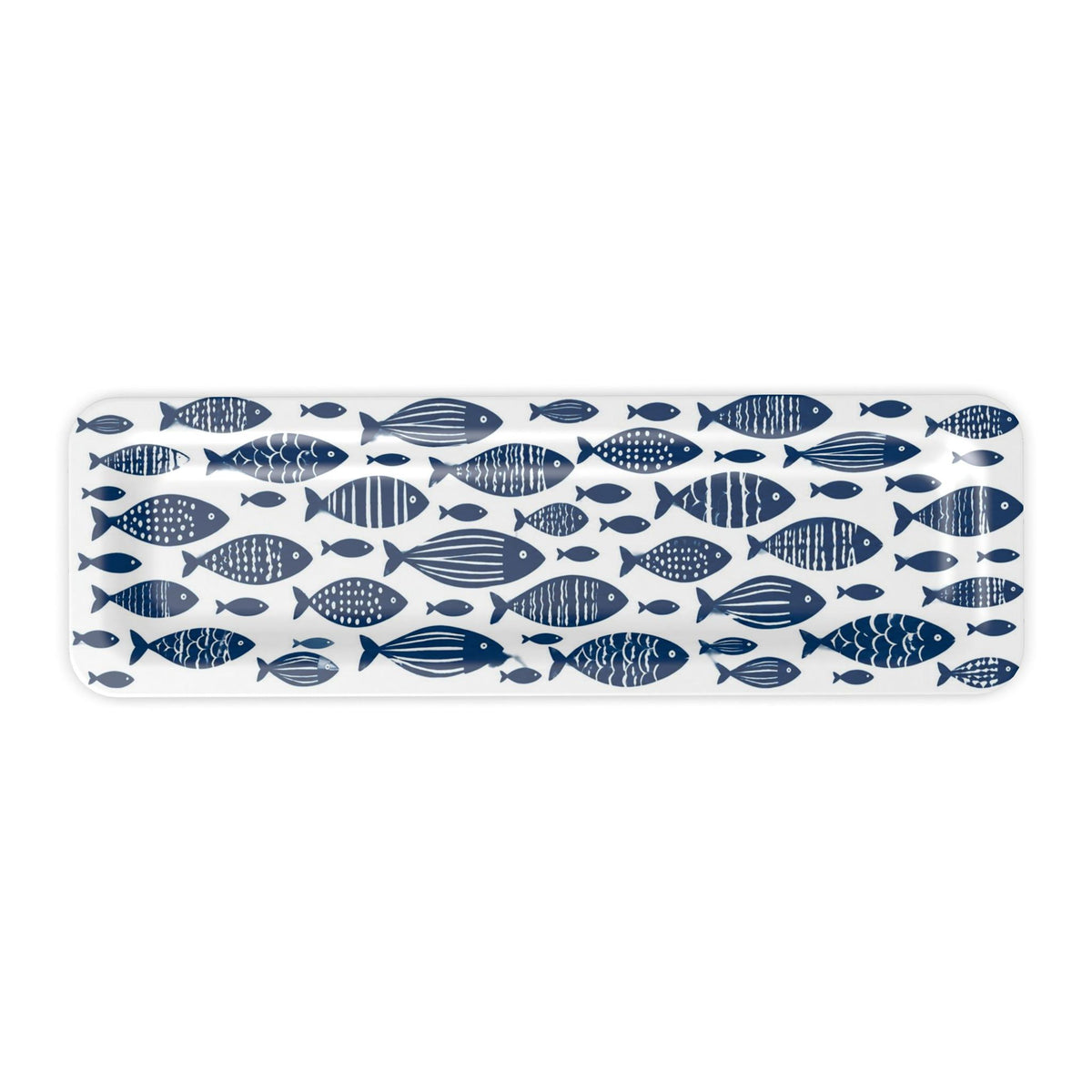 Blue & White Coastal Fish Tray
