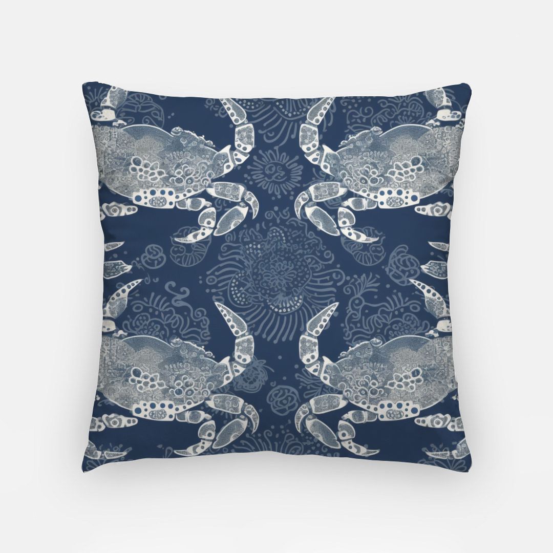 Batik Crabs Artisan Pillow Case 18 Inch