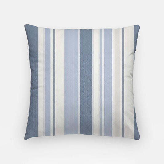 Striped Artisan Pillow Case 18 Inch Blue/White