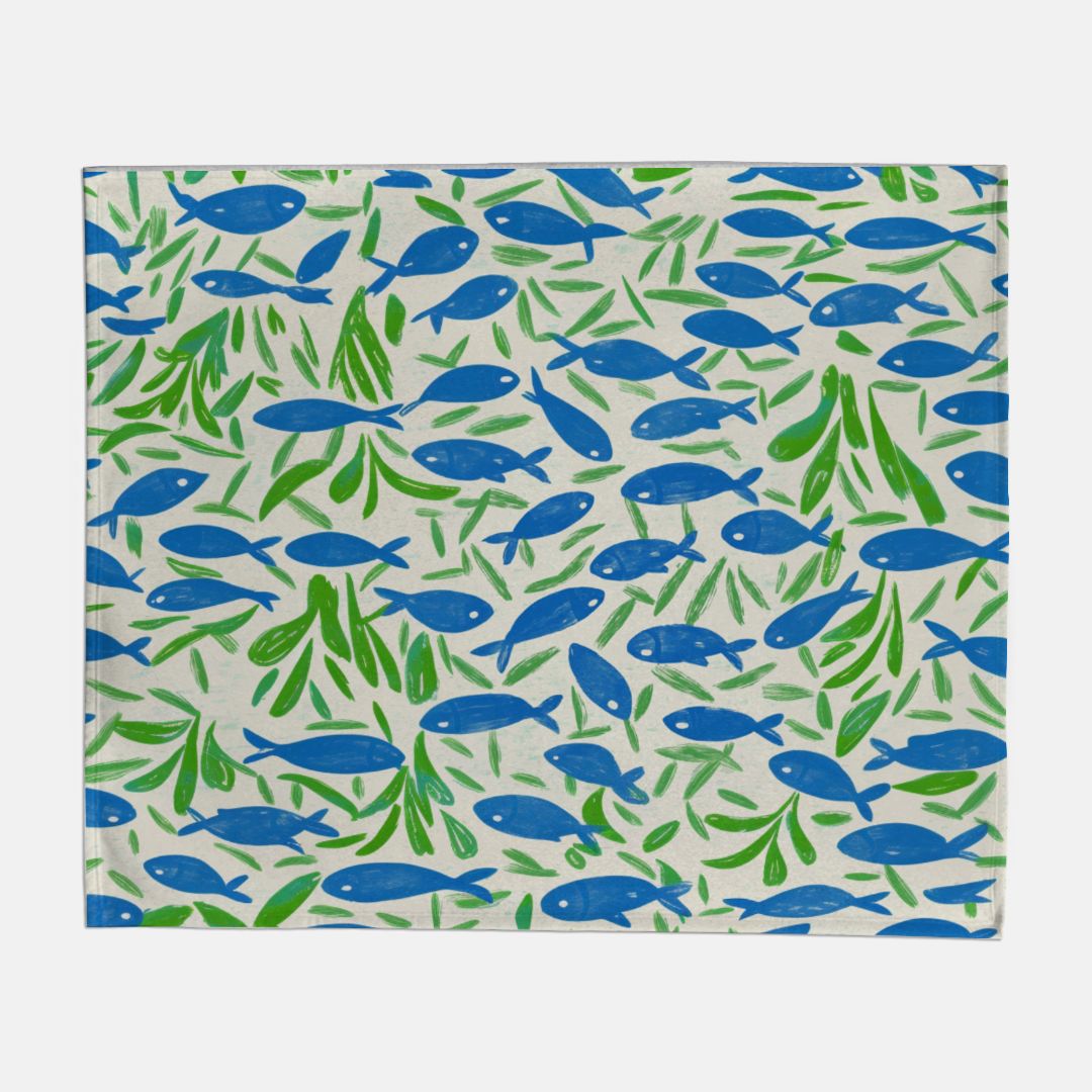Fish Garden Sweatshirt Blanket - 50" x 60"