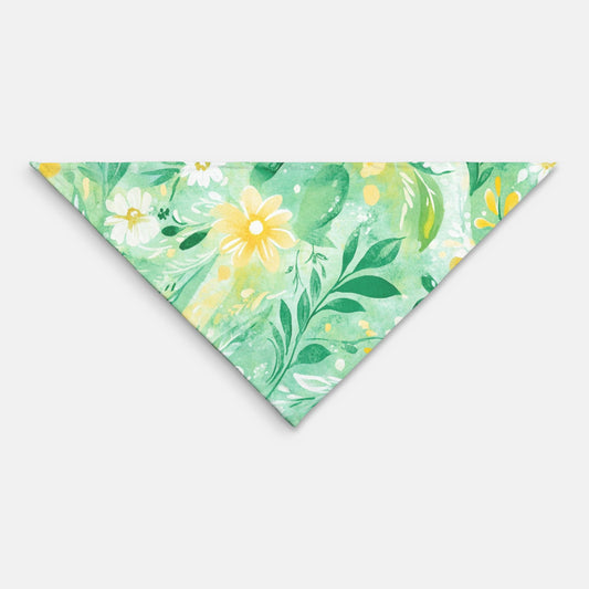 Floral Pet Bandana Yellow/Green
