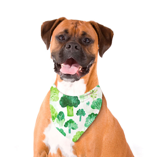 Broccoli Pet Bandana Green/White