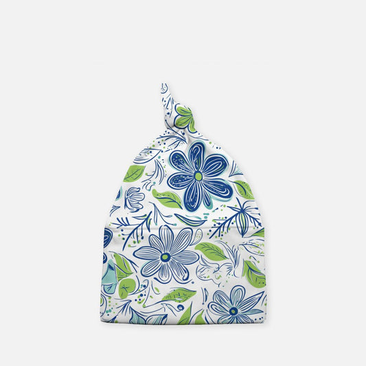 Blue Garden Baby Knotted Beanie