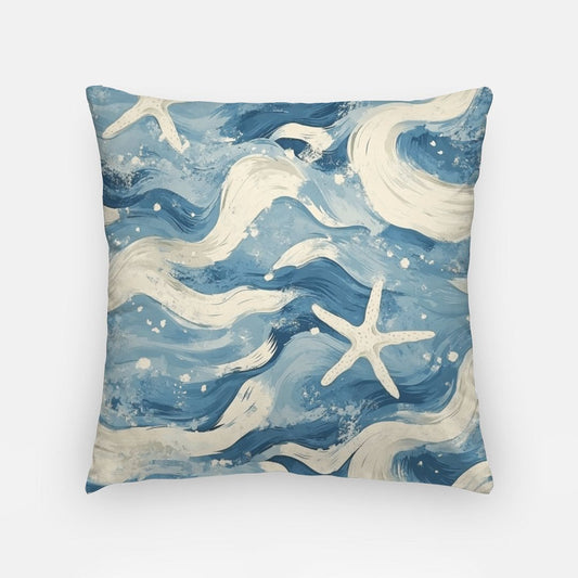 Starfish Batik Artisan Pillow Case 18 Inch Light Blue