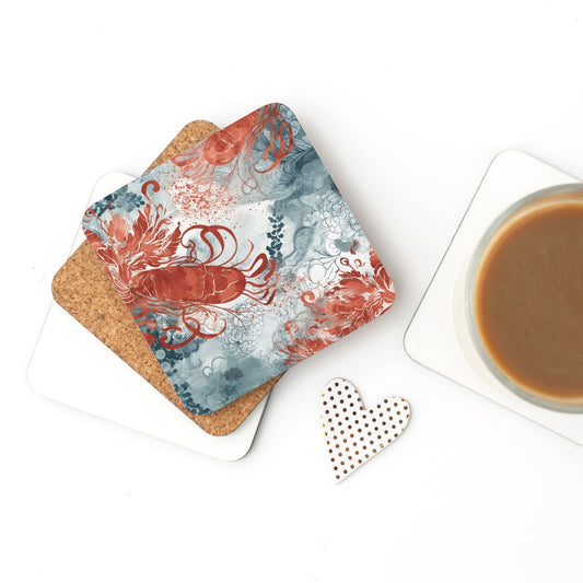 Abstract Lobster Cork Back Coaster