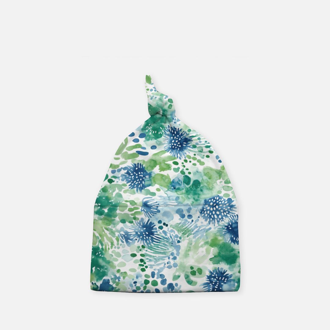 Blue Thistle Baby Knotted Beanie