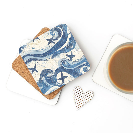 Starfish Batik Cork Back Coaster