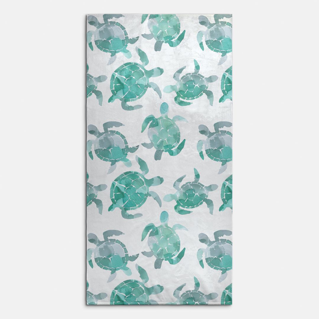 Teal Turtle Beach Towel