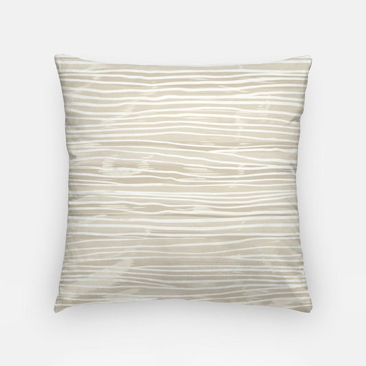 Sand/Ivory Horizontal Stripes Artisan Pillow Case 18 Inch