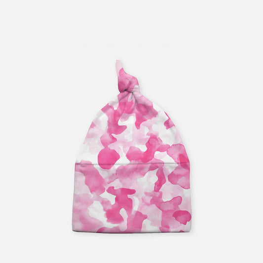 Pink Camo Baby Knotted Beanie