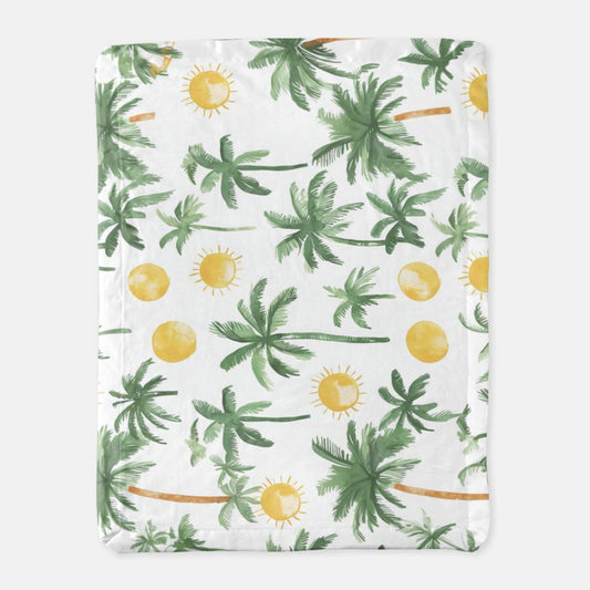Palm Tree Satin Trim Blanket