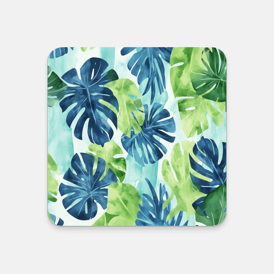 Blue Palms Cork Back Coaster