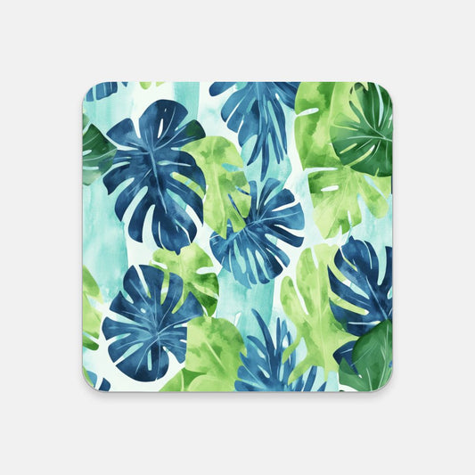 Blue Palms Cork Back Coaster