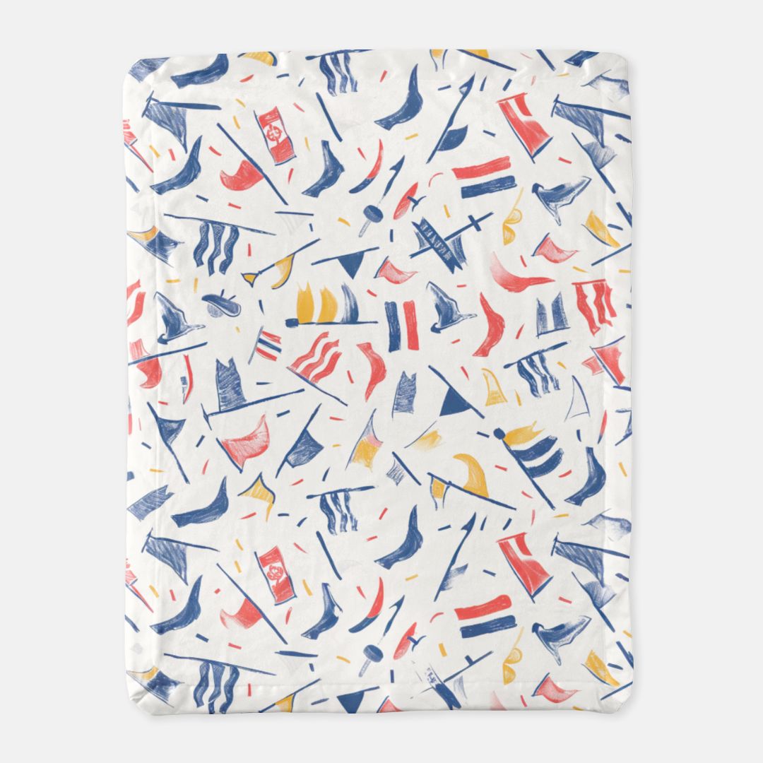 Nautical Flag Satin Trim Blanket