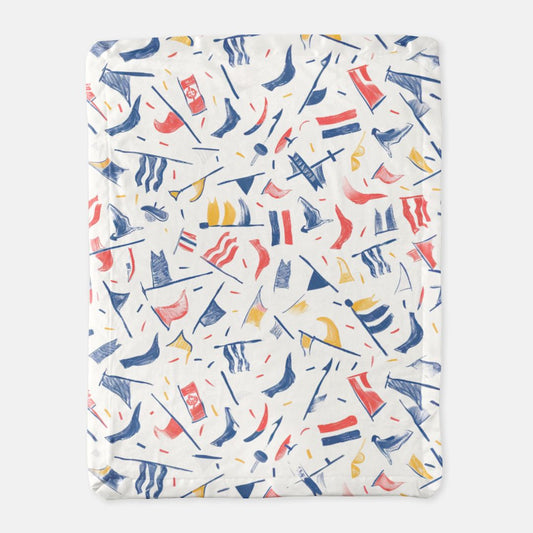 Nautical Flag Satin Trim Blanket