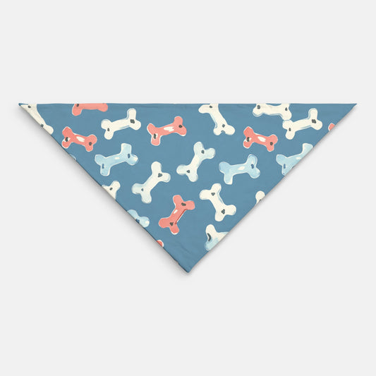 Bones Pet Bandana Blue/White/Red